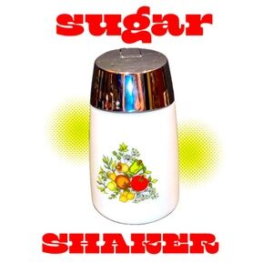 Gemco Milk Glass “Spice Of Life” Sugar Dispenser With Original Screw On Top